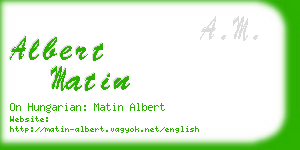 albert matin business card